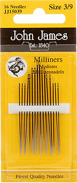 John James Milliners/Straw Needles - Sizes 3/9