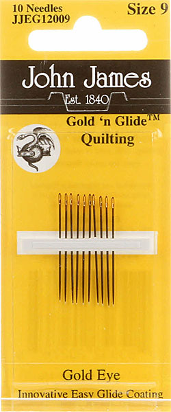 John James Gold 'n Glide Between/Quilting Needles - Size 9