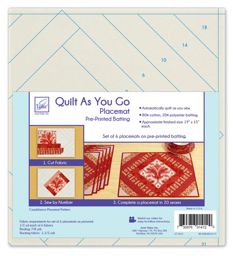 Casablanca Placemats - Quilt As You Go Preprinted Batting