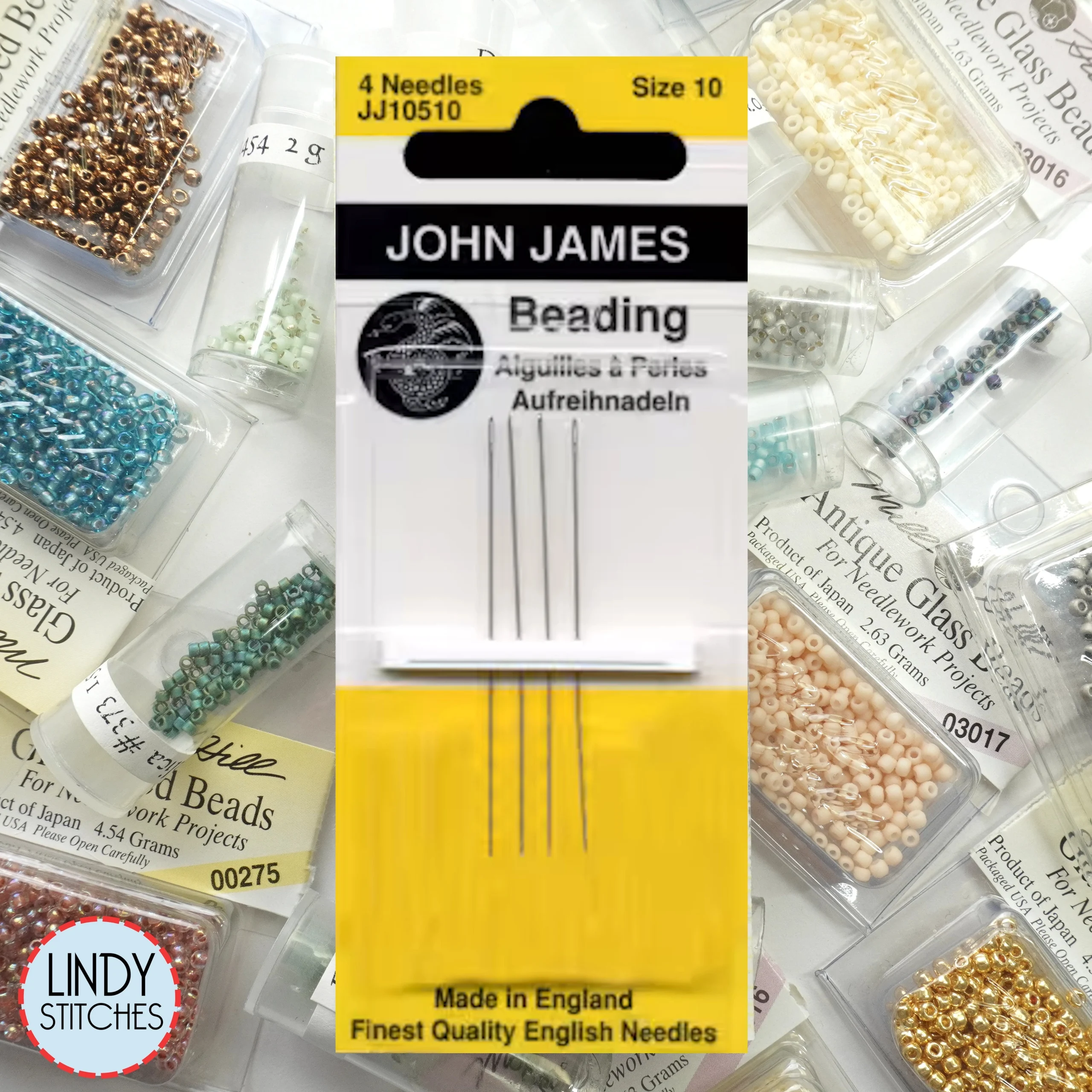 John James Beading Needles Size 10 Set of 4