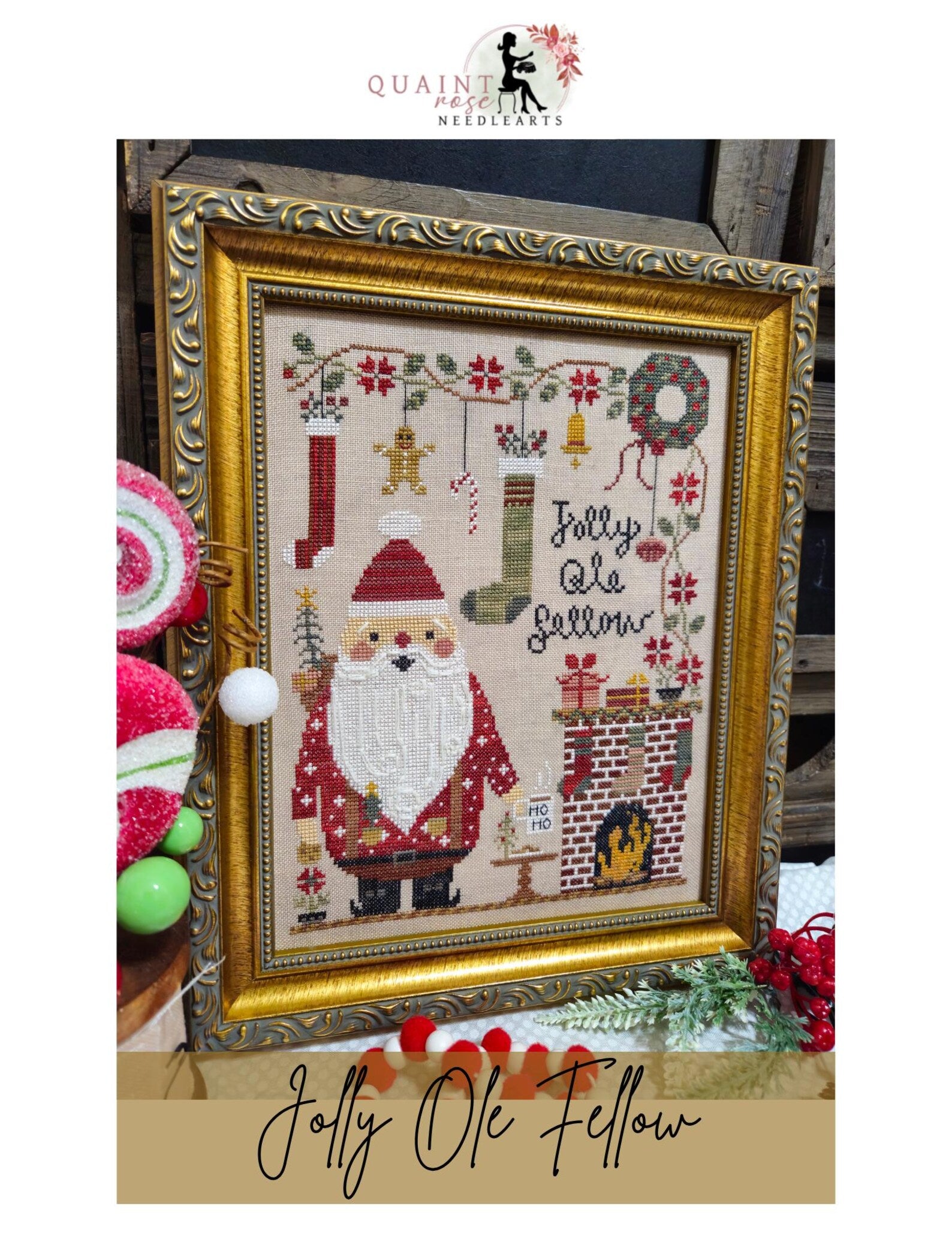 Jolly Ole Fellow Cross Stitch Pattern by Quaint Rose Needlearts