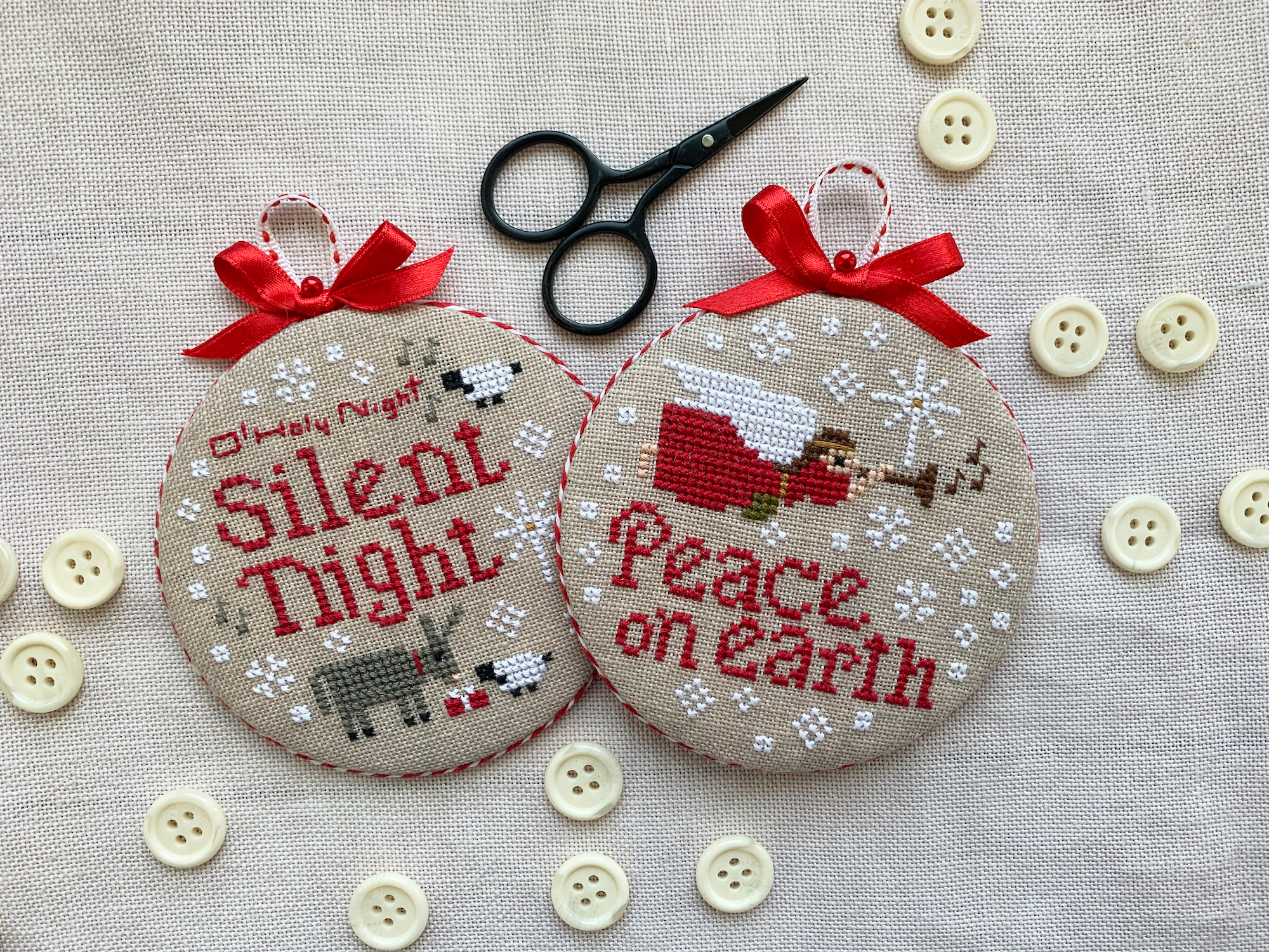 Joyful Christmas Ornaments 2024 - Stitches by Ethel
