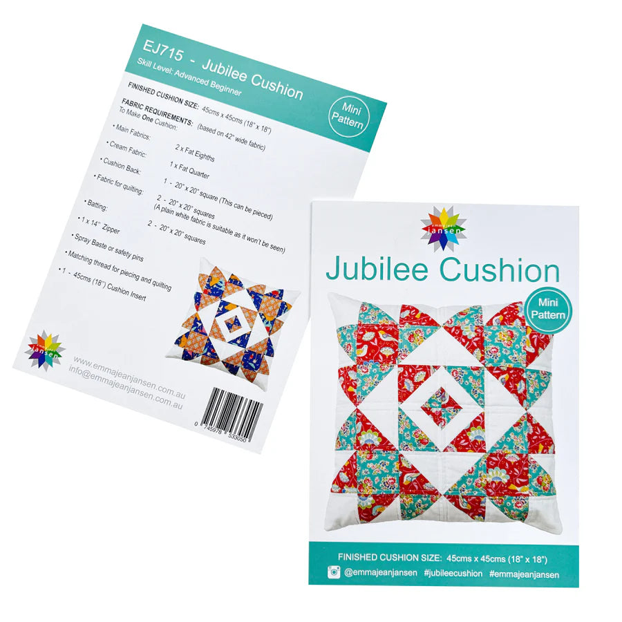 Jubilee Cushion Mini Quilt Pattern by Emma Jean Jansen