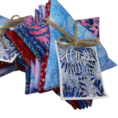 Hoffman Bali Batik Club - July 2024 "Independence Day" - 12 Coordinating Fat Quarters - Quilting Cotton