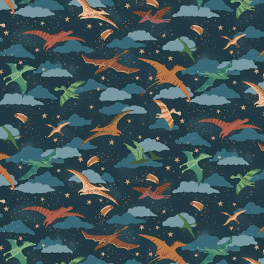 Makower UK Fabrics - Prehistoric - 165-B8 - Roar