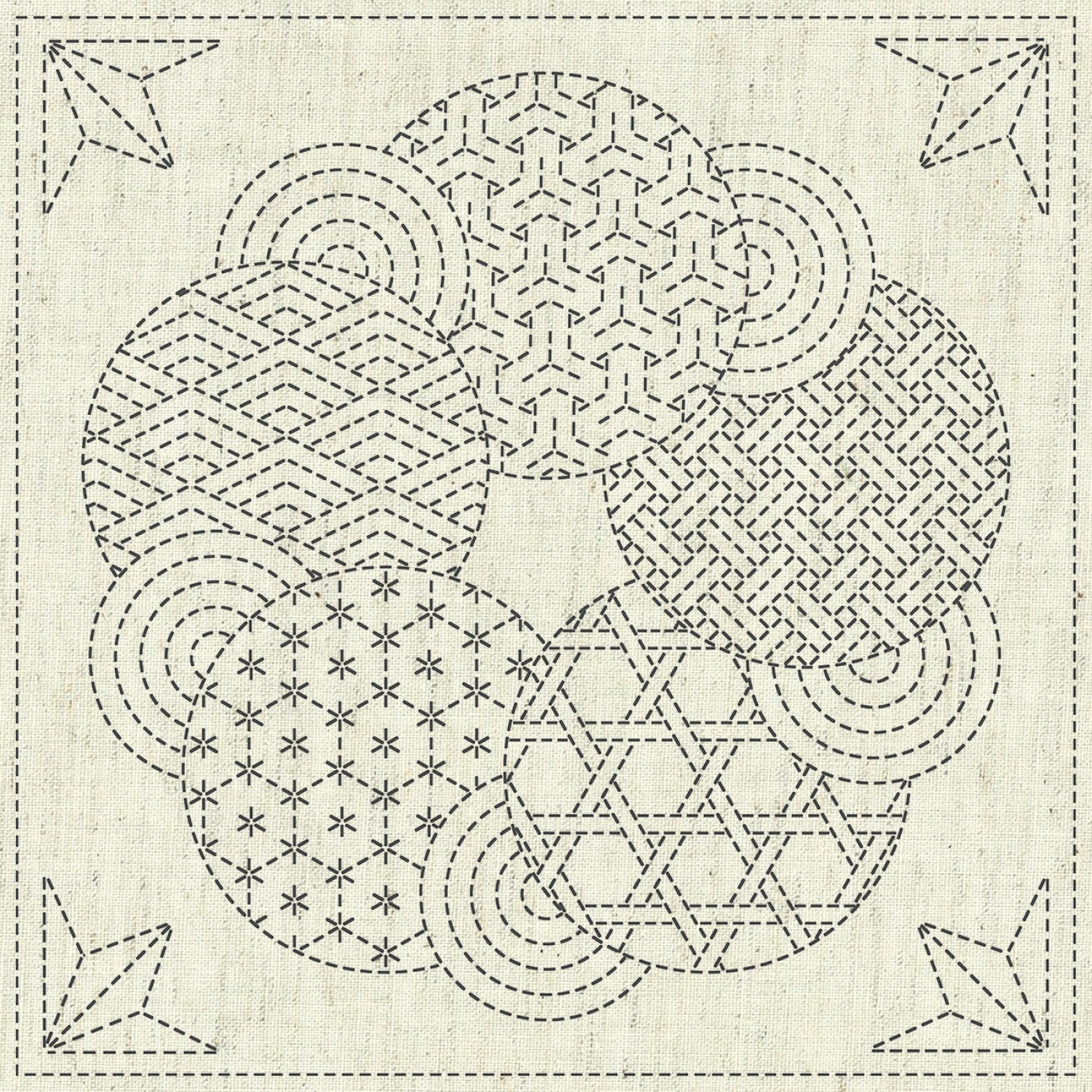 Sashiko Cloth Kaza-Guruma 3