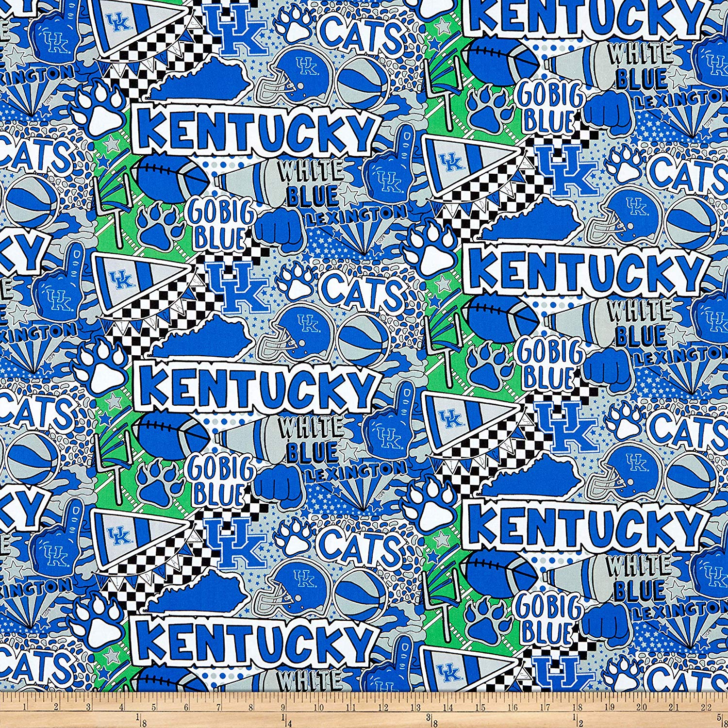 University of Kentucky Pop Art Fabric Yardage