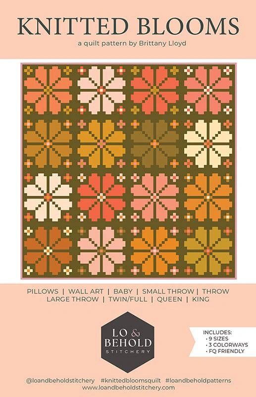 Knitted Blooms Quilt Pattern