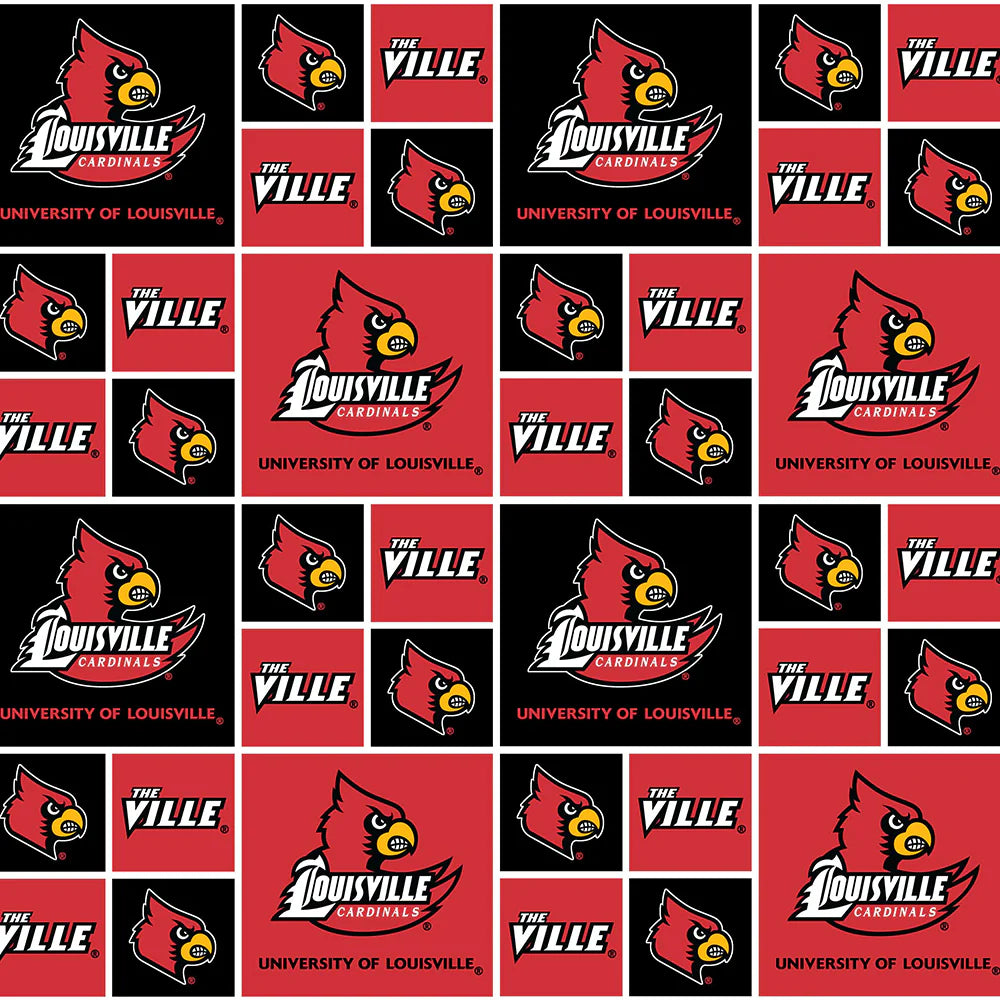 University of Louisville Red Collegiate Box Fabric Yardage