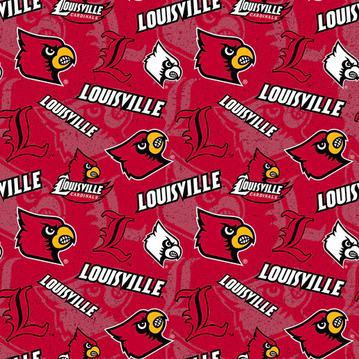 University of Louisville Red Tone on Tone Fabric Yardage