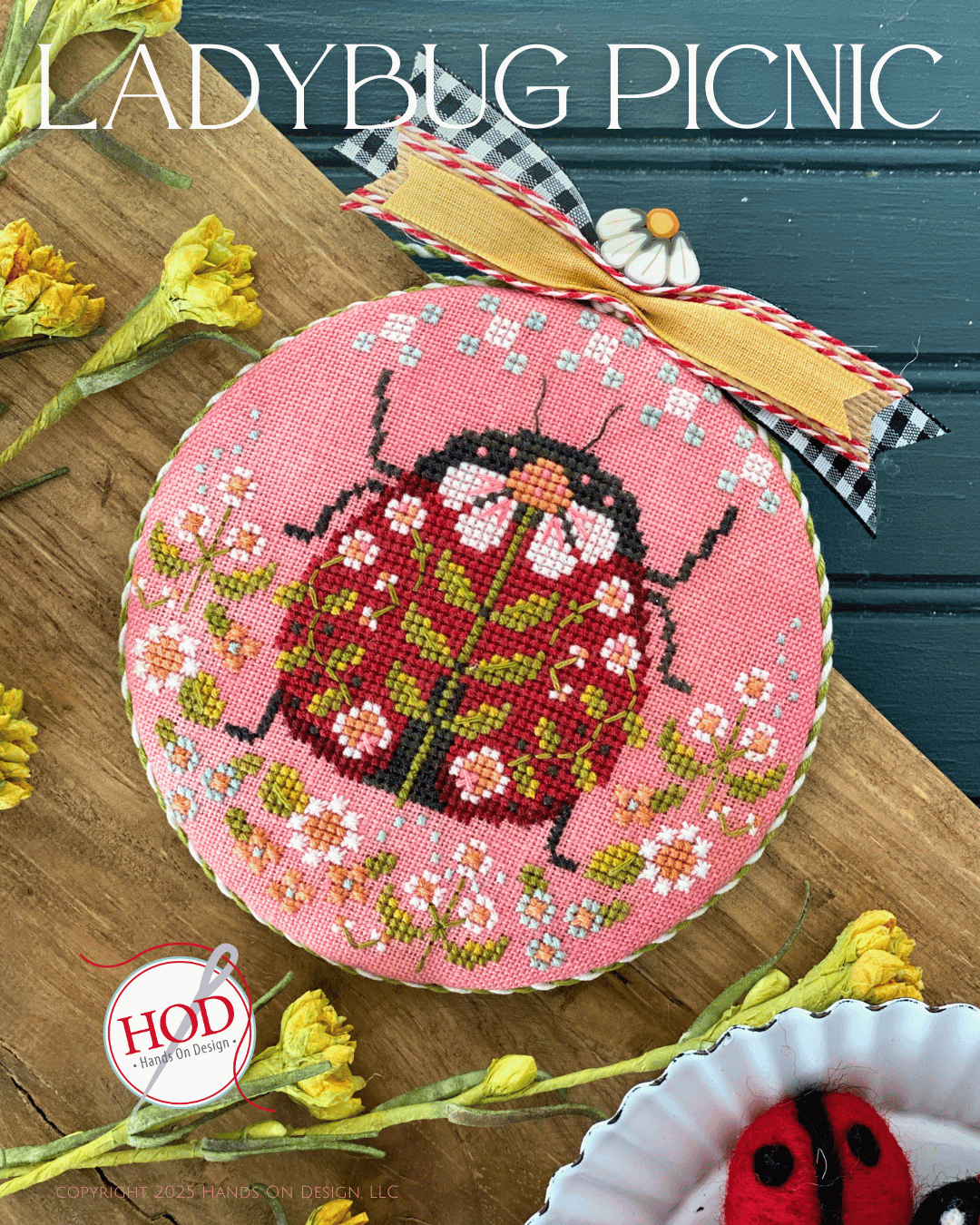 Ladybug Picnic Cross Stitch Pattern by Hands on Design