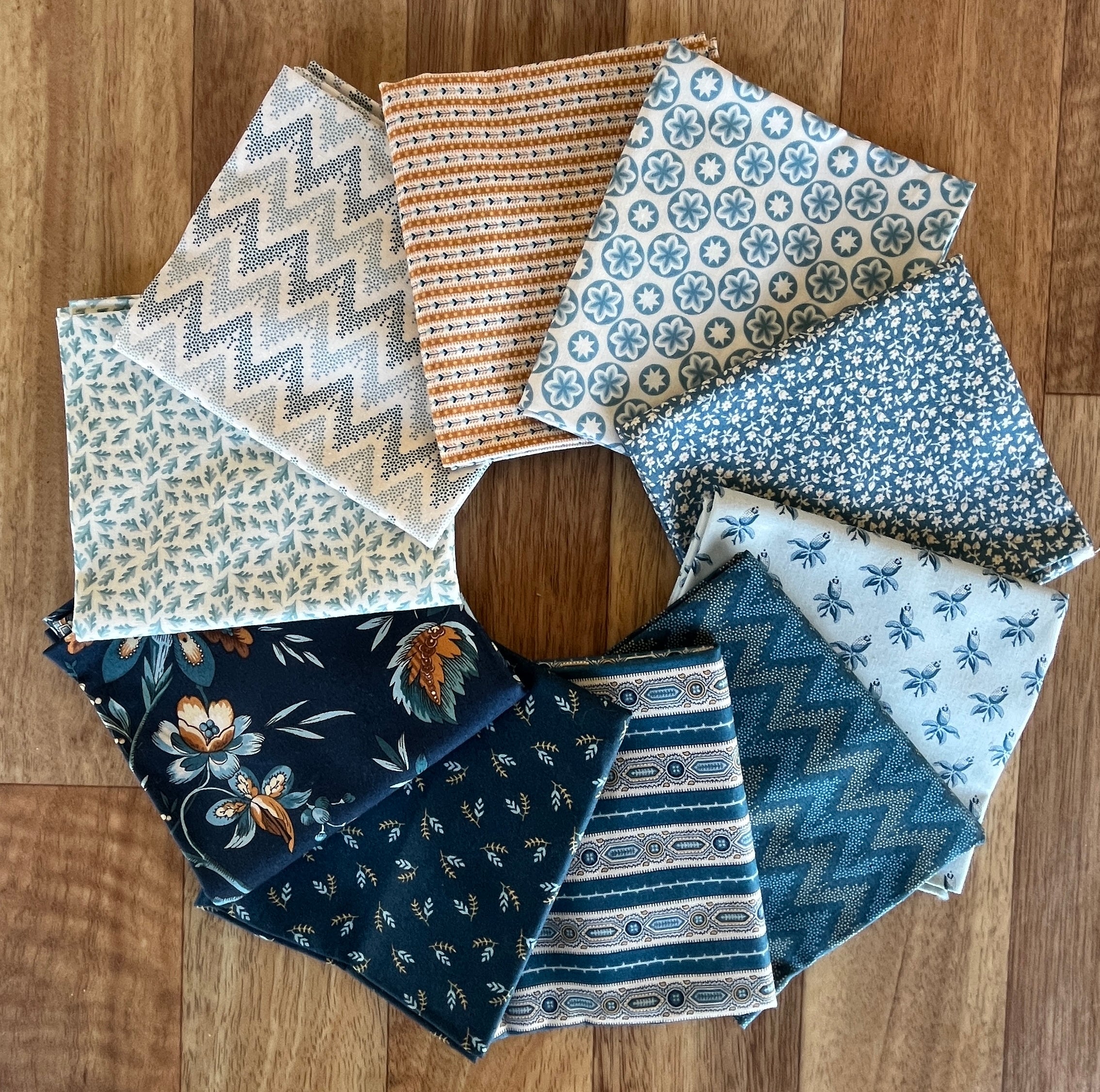 Laundry Basket Blues Fat Quarter Bundle by Andover Fabrics