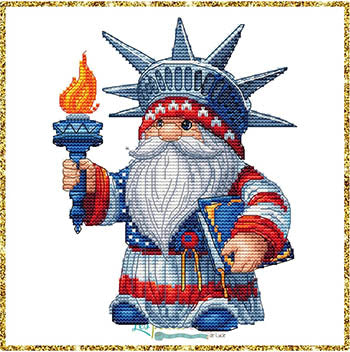 Liberty Gnome Welcome Cross Stitch Pattern by Les Petites Croix de Lucie