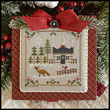 Log Cabin Christmas: Log Cabin Fox Cross Stitch Pattern by Little House Needleworks