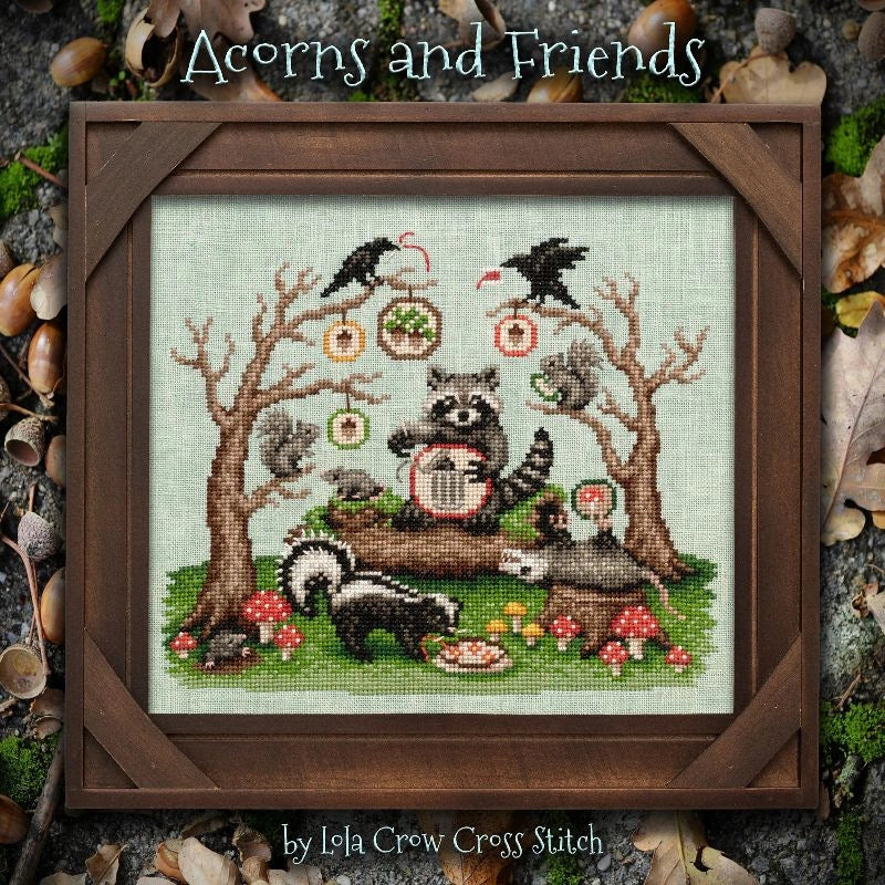 Lola Crow Acorns and Friends Cross Stitch Pattern