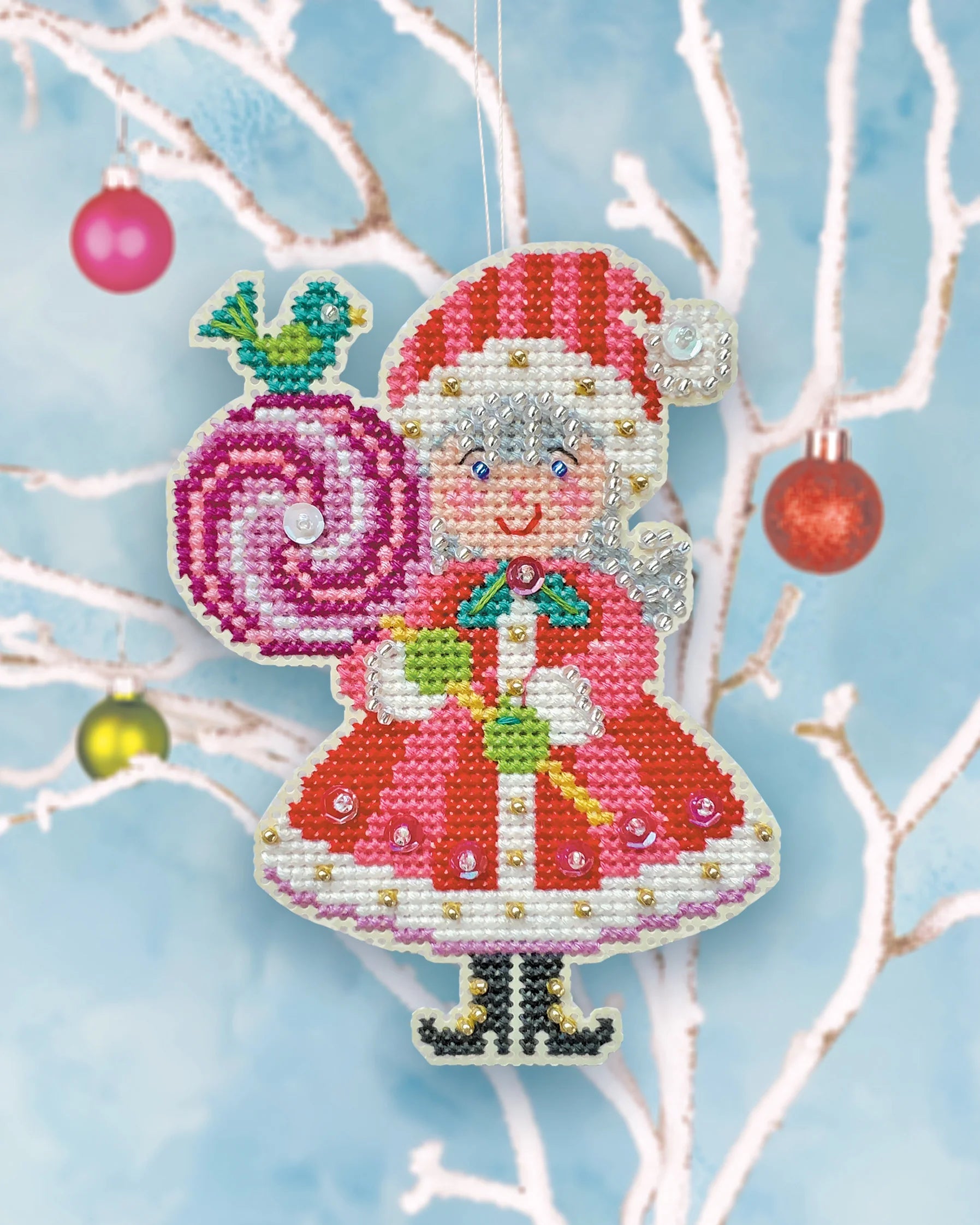 Lolly Clause Satsuma Street Cross Stitch Ornament Kit