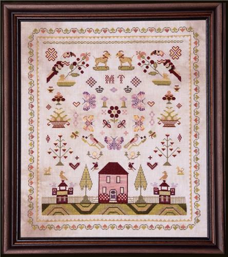 M.T. c.1850 (The Butterfly Sampler) Cross Stitch Pattern by Samplers and Primitives