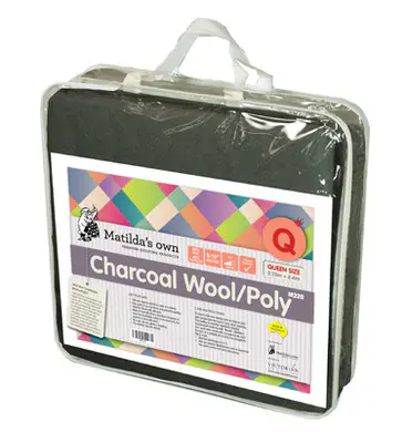 Matilda's Own 60% Wool / 40% Polyester Blend with Scrim Quilt Batting - Charcoal Queen (94" x 106" )