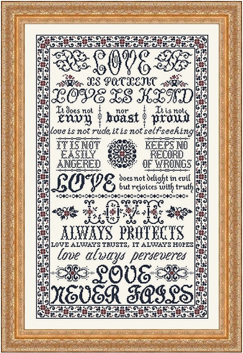 1 Corinthians Cross Stitch Pattern by My Big Toe Designs