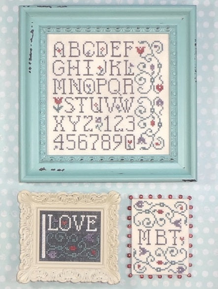 Alphablooms Cross Stitch Pattern by My Big Toe Designs
