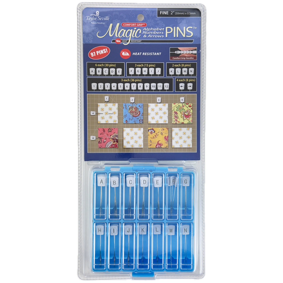 Taylor Seville Magic Pins Alphabet Numbers & Arrows Quilting Pins (97pcs)