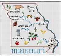 Map Of Missouri Cross Stitch Pattern by Sue Hillis Designs