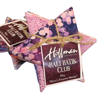 Hoffman Bali Batik Club - May 2024 "Mom's Favorite Merlot" - 12 Coordinating Fat Quarters - Quilting Cotton