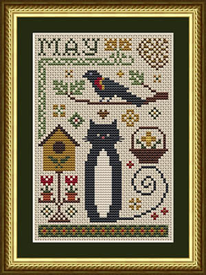 May Cat Cross Stitch Pattern by Happiness Is HeartMade