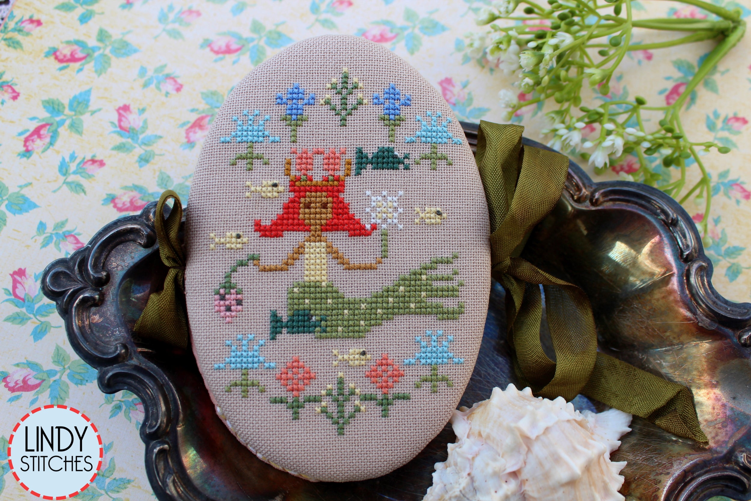 Mermaid's May Pinbook Cross Stitch Pattern PDF