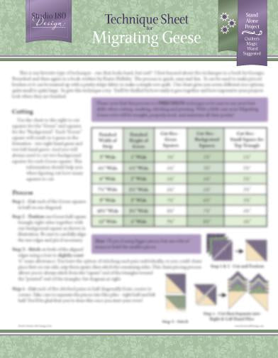 Technique Sheet for Migrating Geese