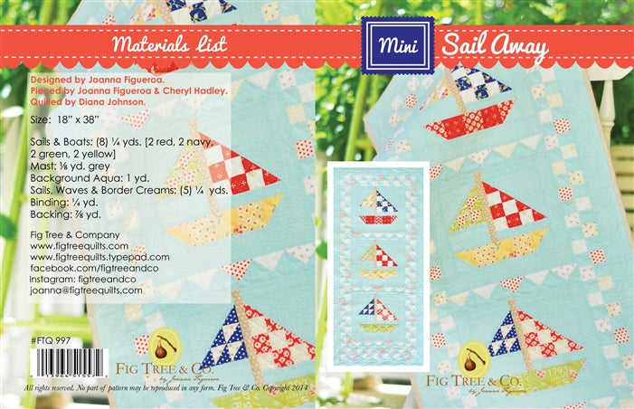 Sail Away Mini Quilt Pattern Fig Tree Quilts