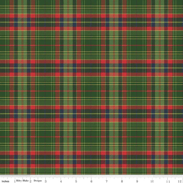 More Christmas Wishes Lumberjack Green C16558-Green by RBD Designers for Riley Blake Designs (sold in 25cm inccrements)
