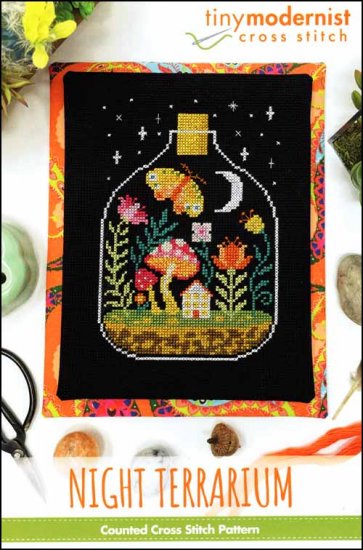 Night Terrarium Cross Stitch Pattern by Tiny Modernist