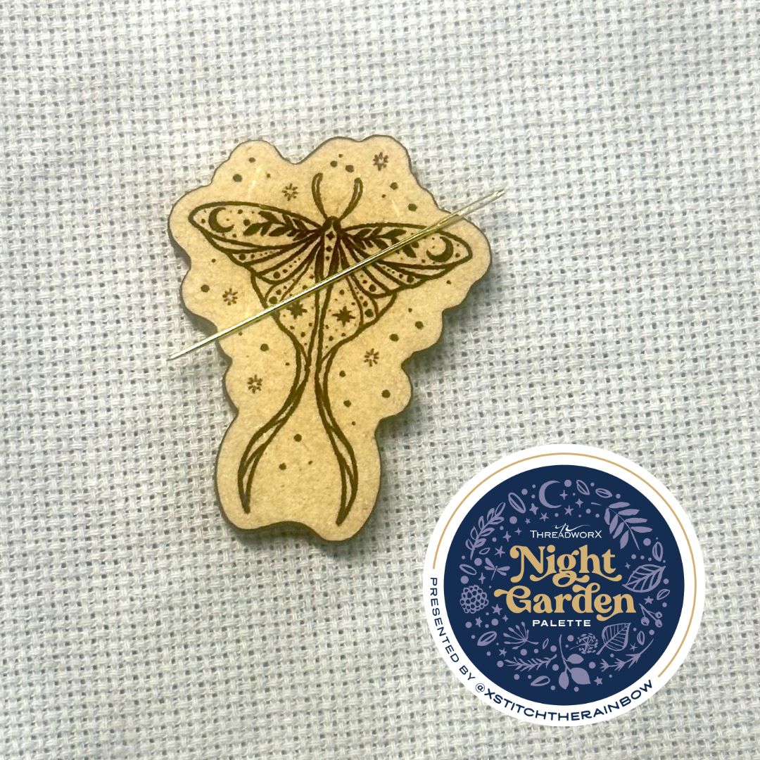 Night Garden Luna Moth Needle Minder | TopKnot Stitcher