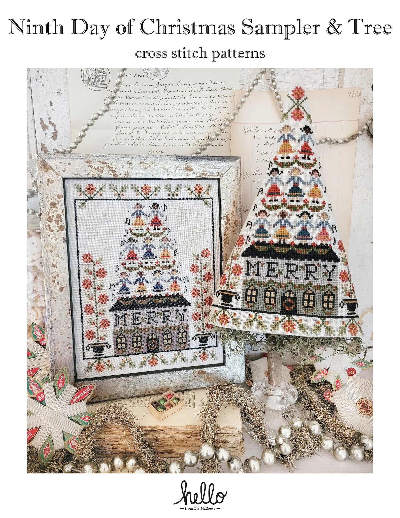 Ninth Day of Christmas Sampler and Tree Pattern Hello from Liz Mathews