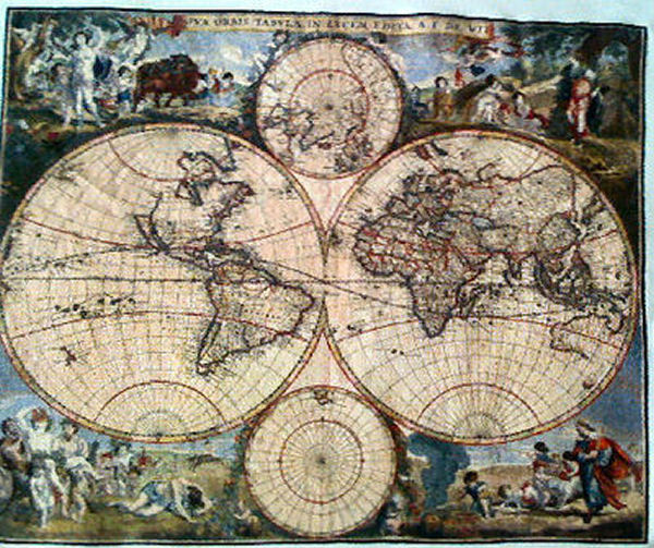 Old World Map FULL COVERAGE Cross Stitch Pattern by Heaven and Earth Designs