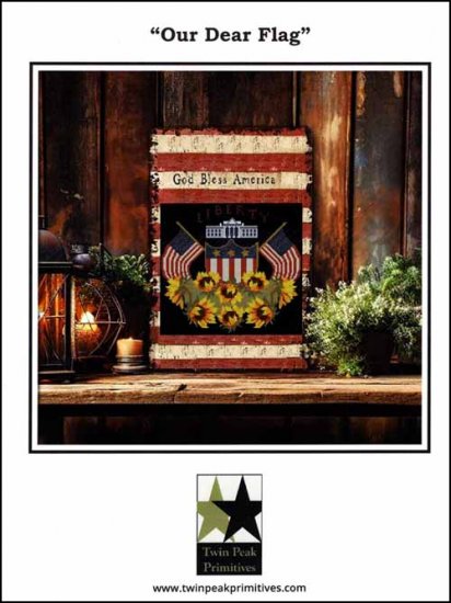 Our Dear Flag Cross Stitch Pattern by Twin Peak Primitives