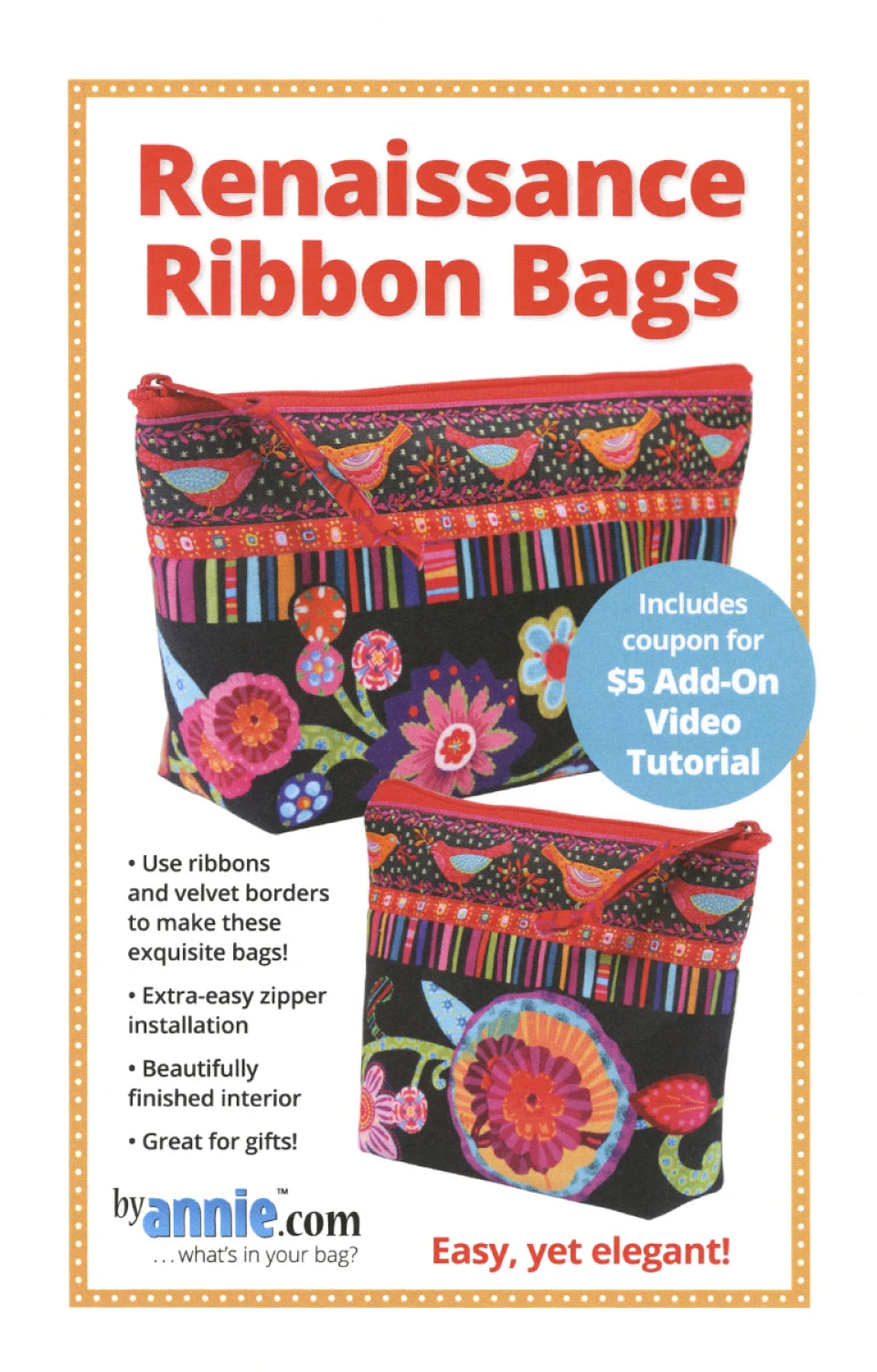 Renaissance Ribbons Bags - ByAnnie Patterns