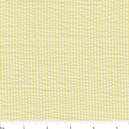 Yellow Stripe Seersucker Fabric - Reorderable