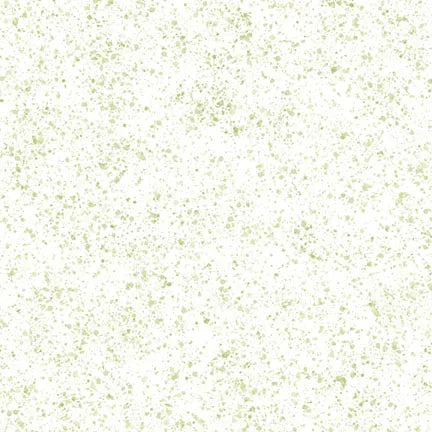 Paint Pop Green on White Speckled Fabric Yardage