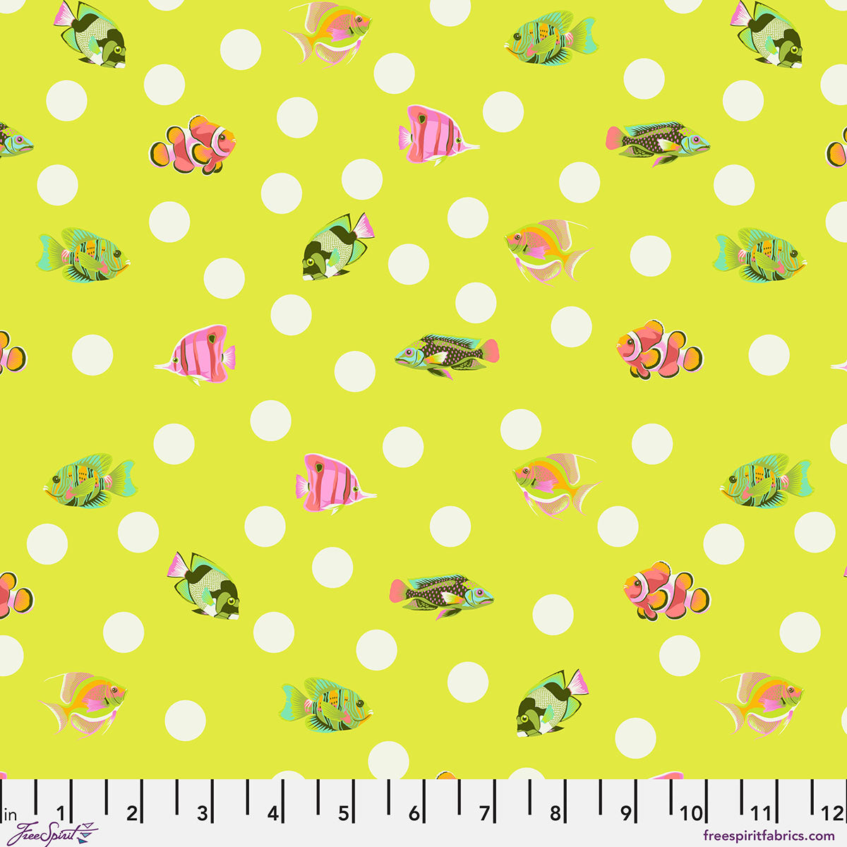 Tula Pink - Floral Reef - School Crossing (Seagrass)