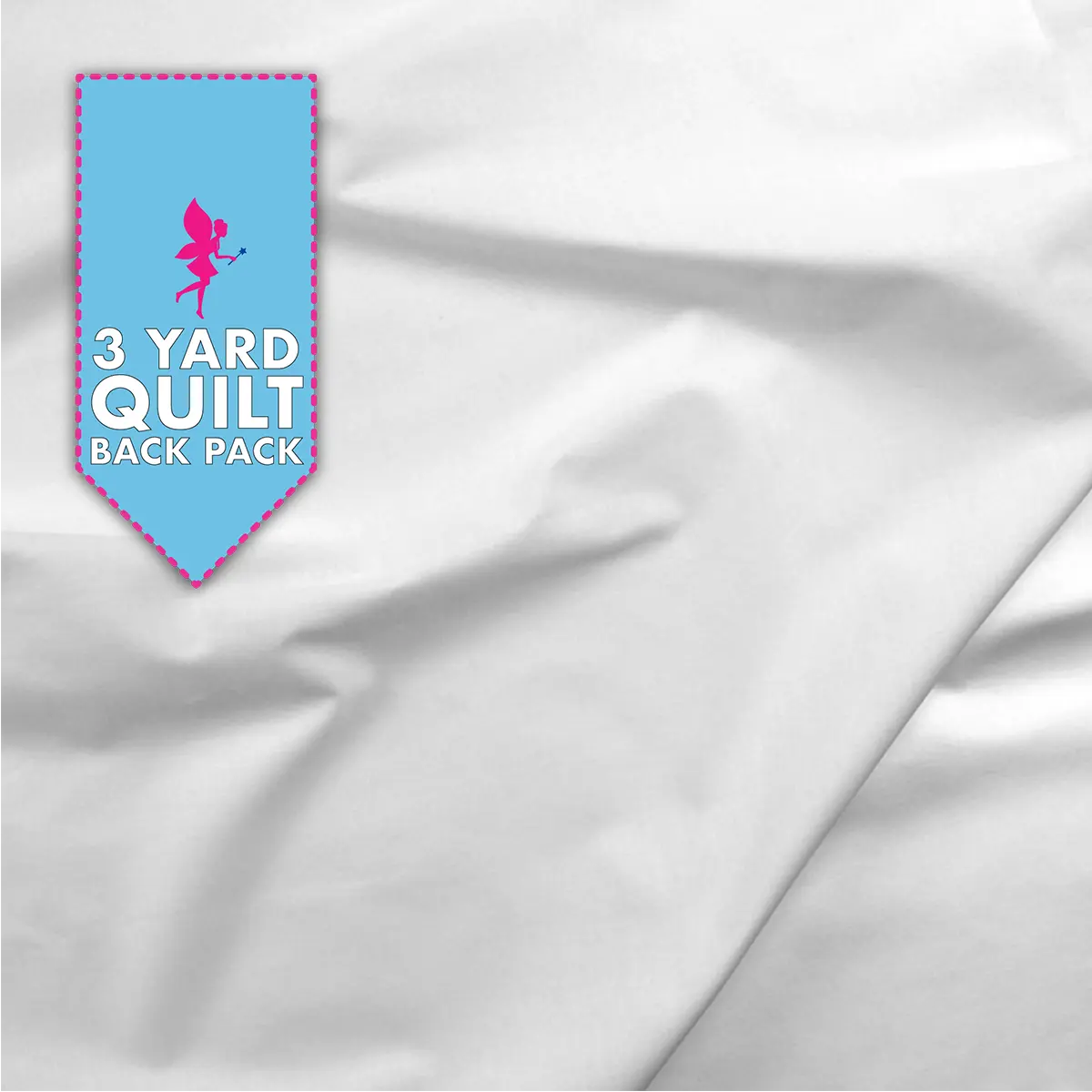 Cotton Sateen White 118" Wide 3 Yard Quilt Fabric Back Pack