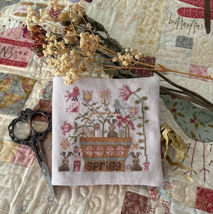 Pansy Patch CHOCOLATE BUNNIES NEEDLEBOOK Cross Stitch Pattern