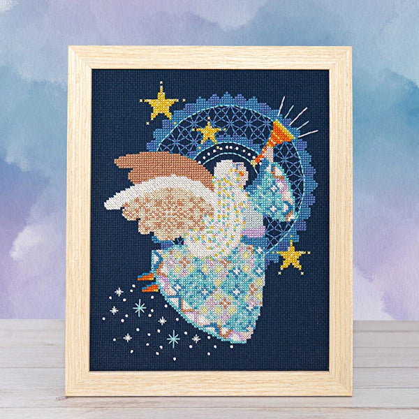 Counting Puddles Patchwork Angel Cross Stitch Pattern