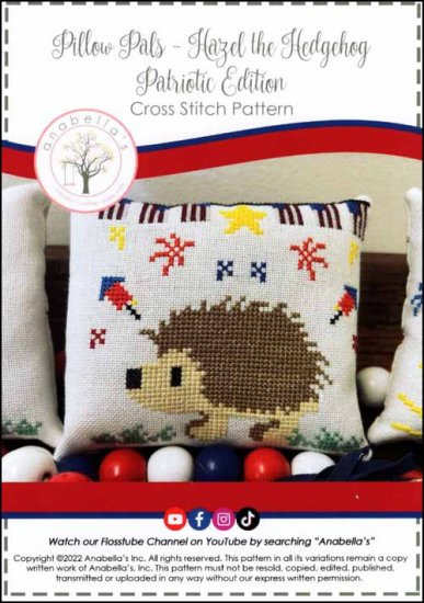Hazel the Hedgehog Patriotic Edition Cross Stitch Pattern by Anabella's