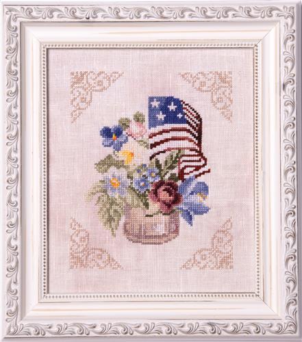 Patriotic Bouquet Cross Stitch Pattern by Samplers and Primitives