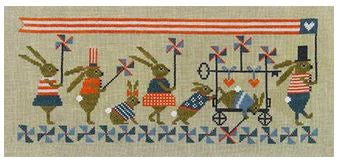 Patriotic Pinwheel Parade Cross Stitch Pattern by Artful Offerings
