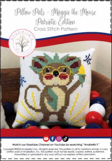 Maggie the Mouse Patriotic Edition Cross Stitch Pattern