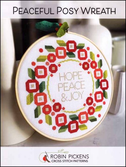 Peaceful Posy Wreath Cross Stitch Pattern by Robin Pickens