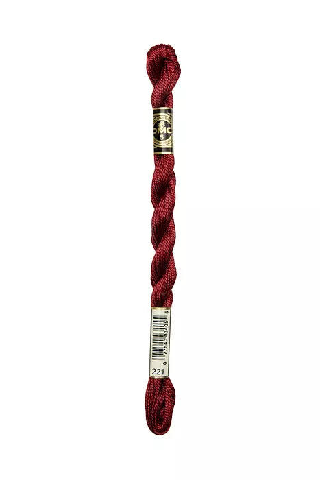 DMC 221 Mars Red Perle #5 Cotton